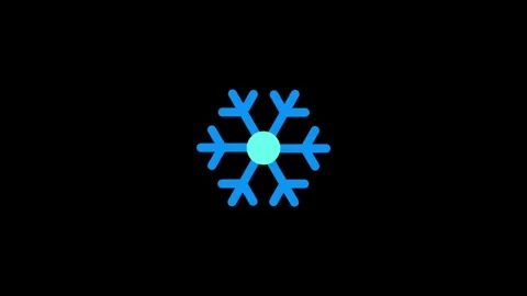 Minimalist Blue Snowflake Icon on Black Background Illustration Vídeos de archivo 341917812