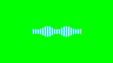 Minimalist blue sound wave visualization isolated on a vibrant green screen Stock Footage 340904027