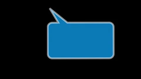Minimalist blue speech bubble animation showing clean movement against soli.. Stockbeeldmateriaal 343551508