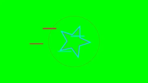 Minimalist blue star symbol with motion lines inside a thin circular outline Stock Footage 340264874