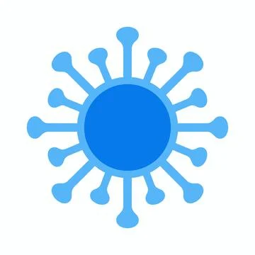 Minimalist blue virus icon simple vector illustration with pathogen, minimali Stock Illustration