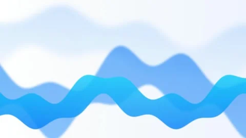 Minimalist blue wave graphic bands flow in a seamless loop Stock Footage 343115097