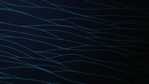 Minimalist blue wave lines undulate in a slow fluid motion Stock Footage 340877427