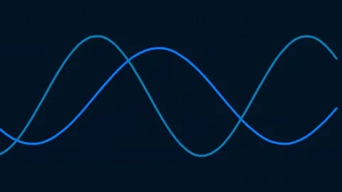 Minimalist Blue Wave Pattern on Dark Background for Abstract Motion Graphics Stock Footage 341059195