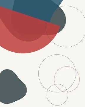 Minimalist Boho Abstract Background with Geometric Organic Shapes and Circl.. Stockillustratie