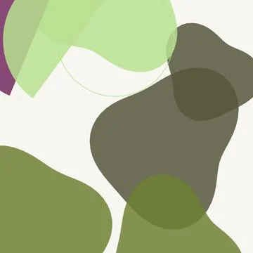 Minimalist Boho Abstract Background with Green and Earthy Organic Shapes Stock Illustration