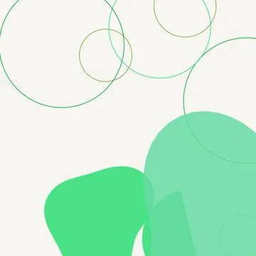 Minimalist Boho Abstract Background with Green Organic Shapes and Circles f.. Stockillustratie