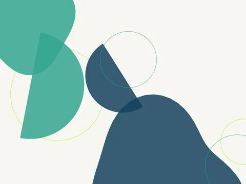 Minimalist Boho Abstract Background with Organic Shapes and Geometric Circl.. Illustrazione stock