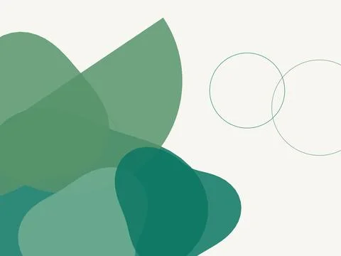 Minimalist Boho Abstract Background with Organic Green Shapes and Geometric.. Stock Illustration