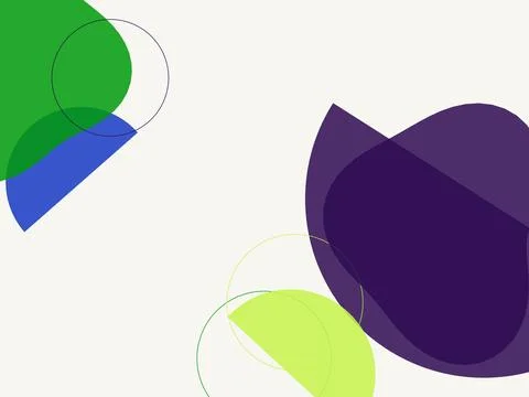 Minimalist Boho Abstract Background with Organic Geometric Shapes in Purple.. Stock Illustration