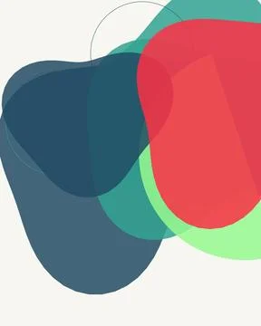 Minimalist boho abstract background with organic shapes in muted teal and c.. Stockillustratie
