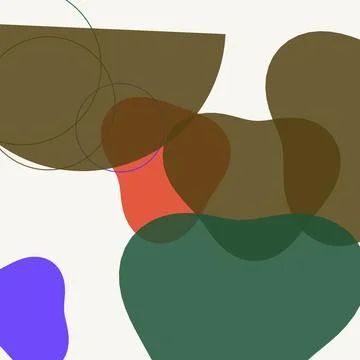 Minimalist boho abstract background with organic shapes and earthy tones fo.. Stockillustratie