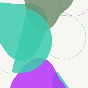 Minimalist Boho Abstract Background with Organic Geometric Shapes in Teal a.. Stock Illustration