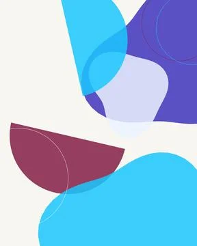 Minimalist Boho Abstract Background with Overlapping Geometric and Organic .. Stock Illustration