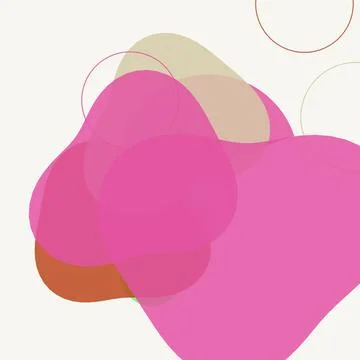 Minimalist Boho Abstract Background with Pink Organic Fluid Shapes and Circ.. Stock Illustration