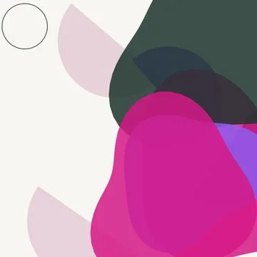 Minimalist Boho Abstract Background with Pink and Dark Green Organic Geomet.. Stock Illustration