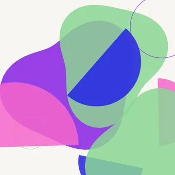 Minimalist Boho Abstract Background with Vibrant Organic Shapes and Geometr.. Stock Illustration