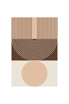 Minimalist Boho Arch Shape Wall Poster Illustrazione stock