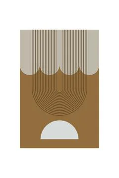 Minimalist Boho Arch Shape Wall Poster Illustrazione stock