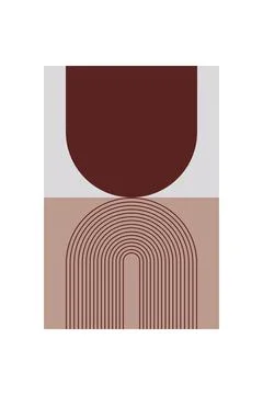 Minimalist Boho Arch Shape Wall Poster Illustrazione stock