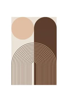 Minimalist Boho Arch Shape Wall Poster Stock Illustration