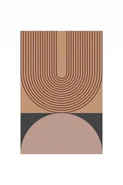 Minimalist Boho Arch Shape Wall Poster Stock Illustration