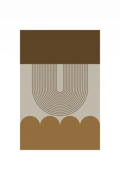 Minimalist Boho Arch Shape Wall Poster Stock Illustration