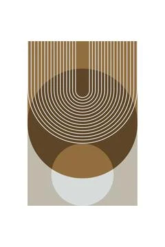 Minimalist Boho Arch Shape Wall Poster Stock Illustration