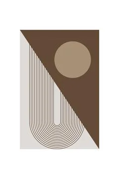 Minimalist Boho Arch Shape Wall Poster Stock Illustration