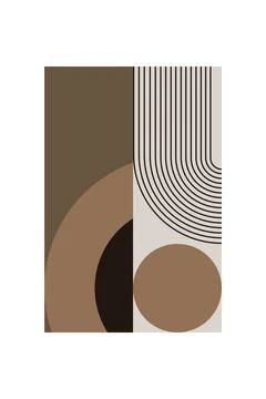 Minimalist Boho Arch Shape Wall Poster Stock Illustration
