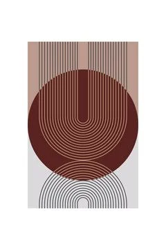 Minimalist Boho Arch Shape Wall Poster Illustrazione stock