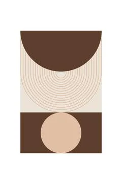 Minimalist Boho Arch Shape Wall Poster Stock Illustration