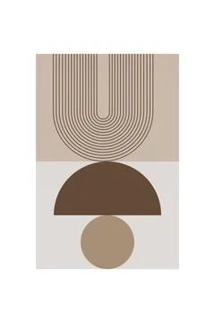 Minimalist Boho Arch Shape Wall Poster Stock Illustration