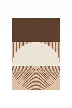 Minimalist Boho Arch Shape Wall Poster Illustrazione stock