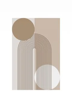 Minimalist Boho Arch Shape Wall Poster Stock Illustration