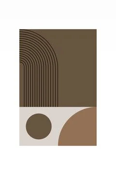 Minimalist Boho Arch Shape Wall Poster Stock Illustration