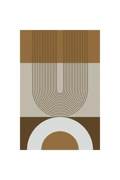 Minimalist Boho Arch Shape Wall Poster Stock Illustration