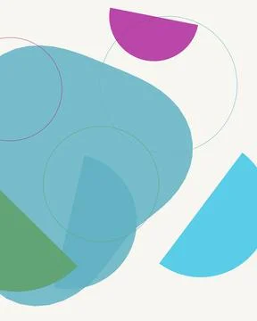 Minimalist Boho Geometric Abstract Art with Colorful Circles and Shapes on .. Stock Illustration