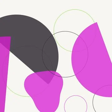 Minimalist Boho Geometric Abstract Background with Purple and Grey Overlapp.. Stockillustratie