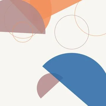 Minimalist Boho Geometric Abstract Background with Earthy Circles and Shapes Stock Illustration