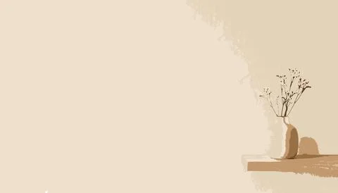 Minimalist boho interior background 库存插图
