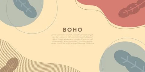 Minimalist Boho Style Background Vector Design Stock Illustration