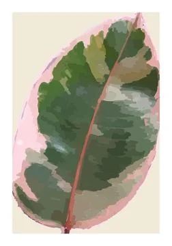 Minimalist botanical composition with leaf texture abstract collage Stock Illustration