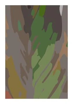 Minimalist botanical composition with leaf texture abstract collage Stock Illustration