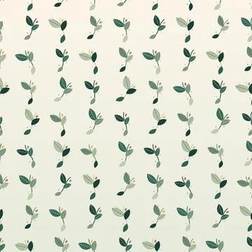 Minimalist botanical leaf pattern seamless background for stationery and ec.. Illustration