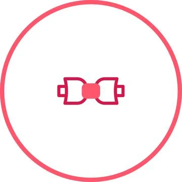 Minimalist Bow Icon Vector Illustration with Delicate Outline and Circular .. Stock Illustration