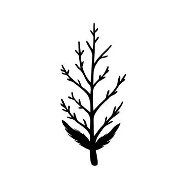 Minimalist Branch Silhouette for Design Elements Illustrazione stock