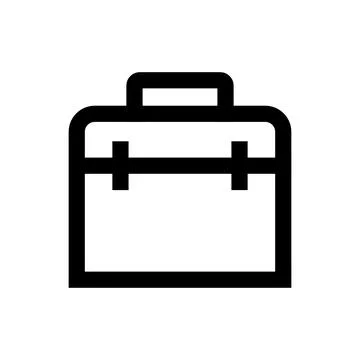Minimalist briefcase icon isolated on a transparent background Stock Illustration