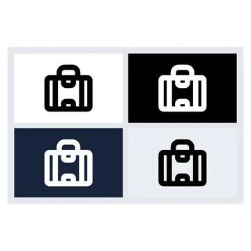 Minimalist Briefcase Suitcase Icon Set Stock Illustration