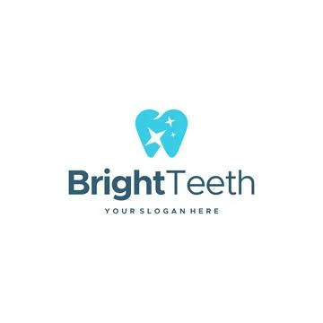 Minimalist BrightTeeth dentist sparkle logo design Illustrazione stock